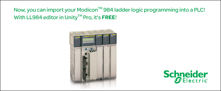 Schneider Unity Pro™ Software with the all new LL984 Editor