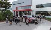 TMMC executives and team members alongside the company's nine millionth vehicle produced – a 2020 Lexus RX 450h hybrid luxury SUV – in Cambridge, ON, on May 27, 2020. Photo: CNW Group/Toyota Canada Inc.